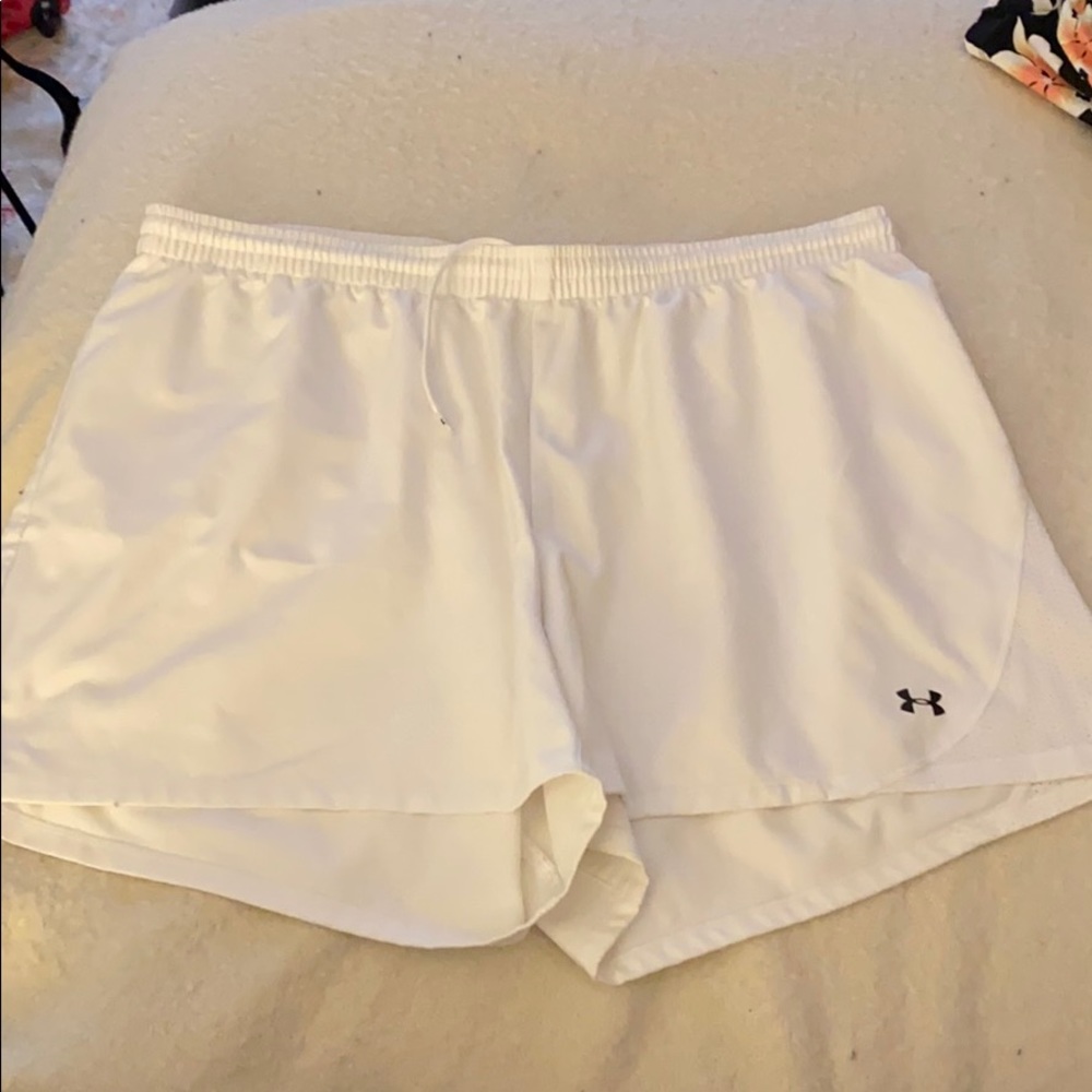 Under Armour white athletic shorts